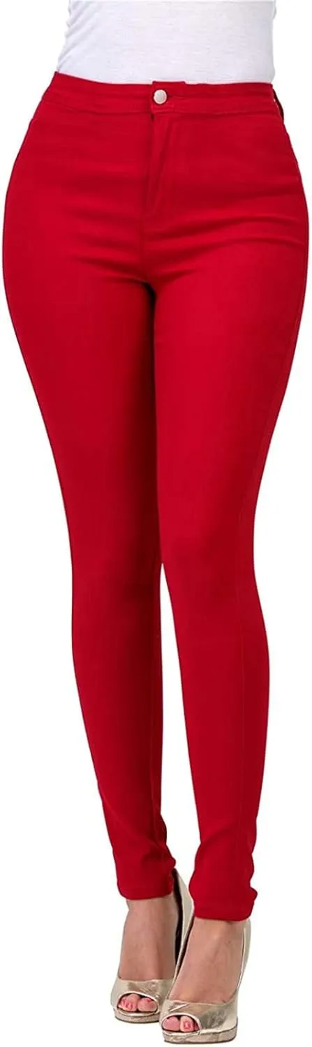 Womens Stretch Jeggings with Pockets Ripped High Waisted Classic Butt Lifting Yoga Leggings Fitted Denim Ankle Jeans