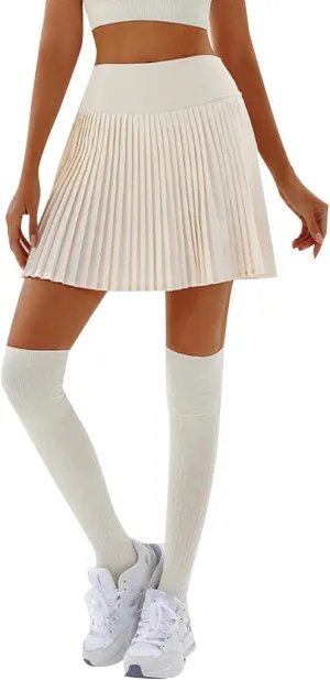 Womens Tennis High Waist Mini Skirt with Pockets Pleated Running Athletic Golf Skorts Lightweight Trendy Skirts