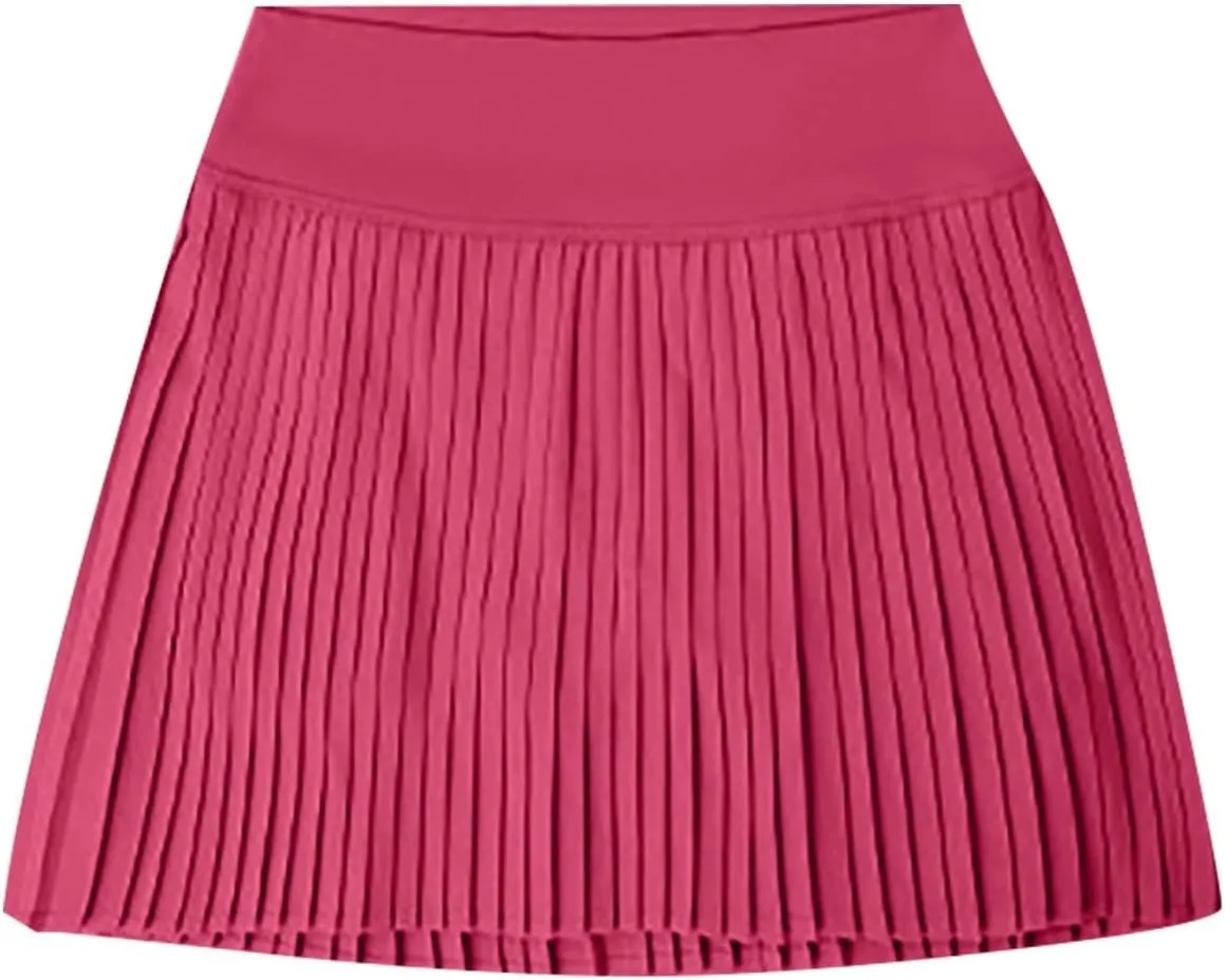 Womens Tennis High Waist Mini Skirt with Pockets Pleated Running Athletic Golf Skorts Lightweight Trendy Skirts