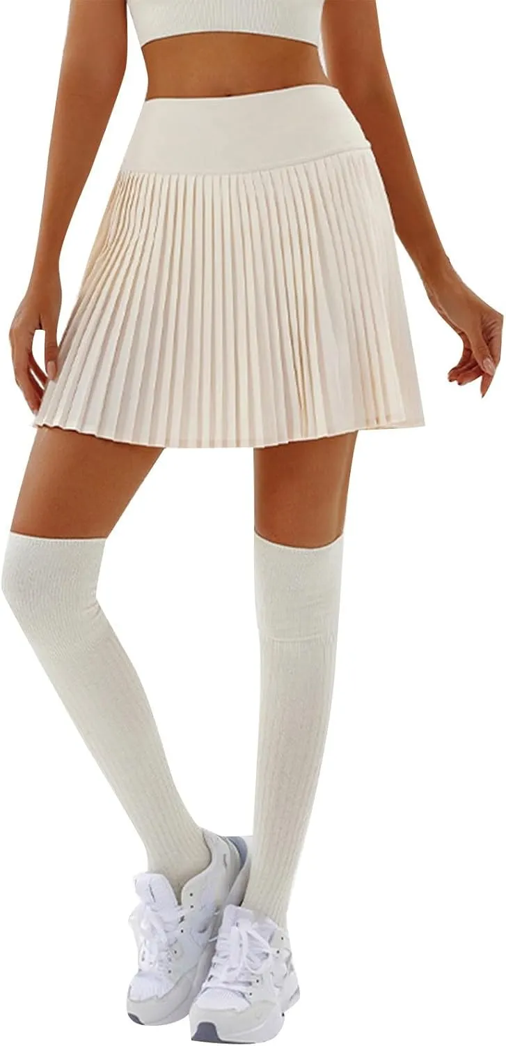 Womens Tennis High Waist Mini Skirt with Pockets Pleated Running Athletic Golf Skorts Lightweight Trendy Skirts