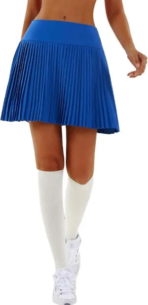 Womens Tennis High Waist Mini Skirt with Pockets Pleated Running Athletic Golf Skorts Lightweight Trendy Skirts