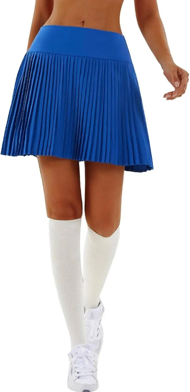 Womens Tennis High Waist Mini Skirt with Pockets Pleated Running Athletic Golf Skorts Lightweight Trendy Skirts