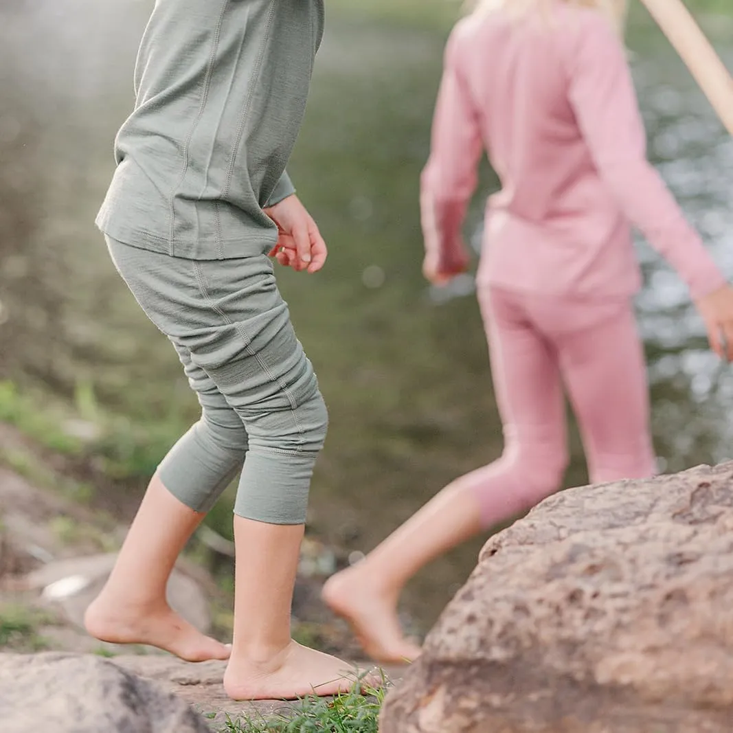 Woolino Merino Wool Base Layer for Kids - Super Soft Kids Leggings - All Natural Base Layer Bottoms