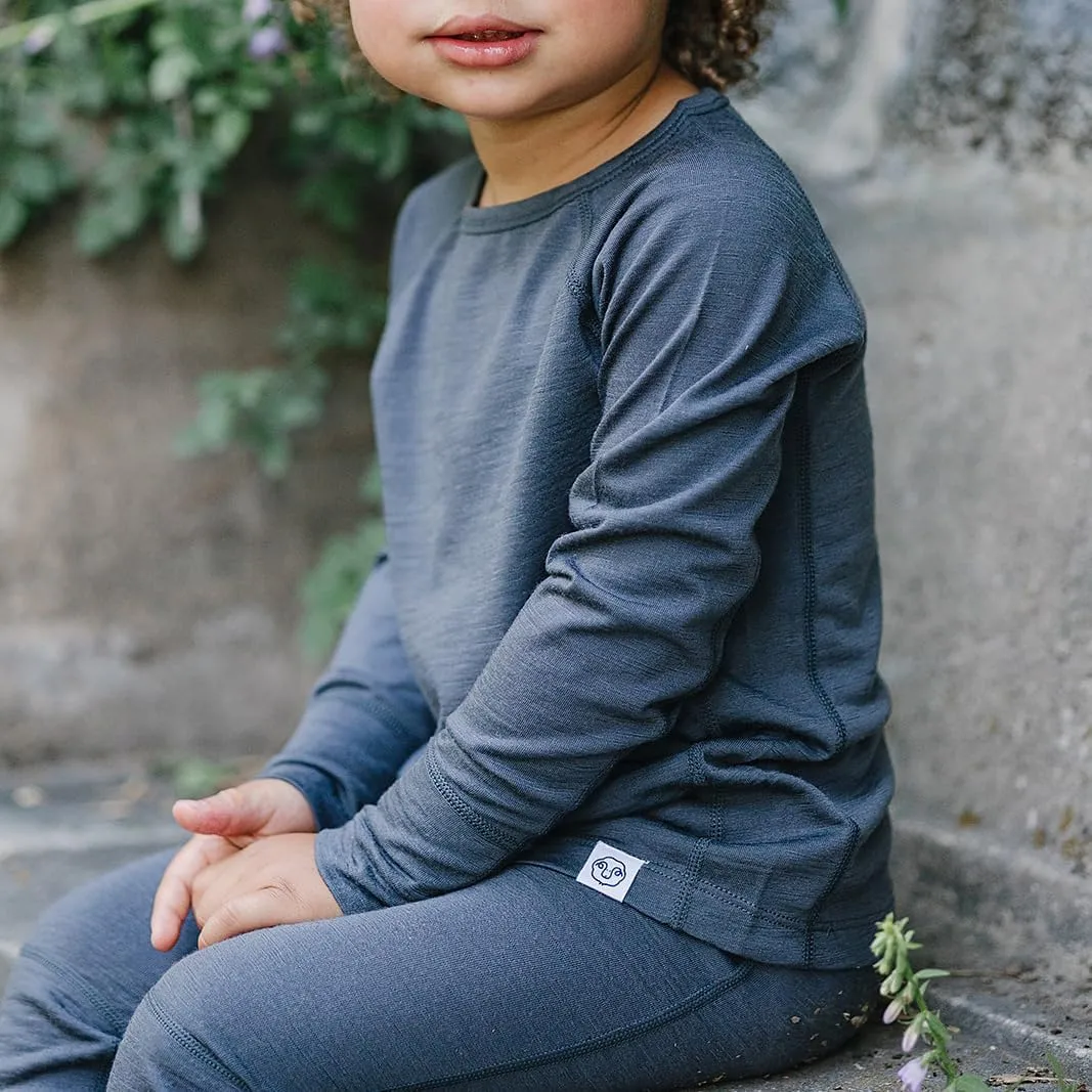 Woolino Merino Wool Base Layer for Kids - Super Soft Kids Long Sleeve Thermal Top - All Natural Base Layer Shirt