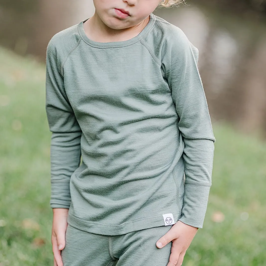 Woolino Merino Wool Base Layer for Kids - Super Soft Kids Long Sleeve Thermal Top - All Natural Base Layer Shirt