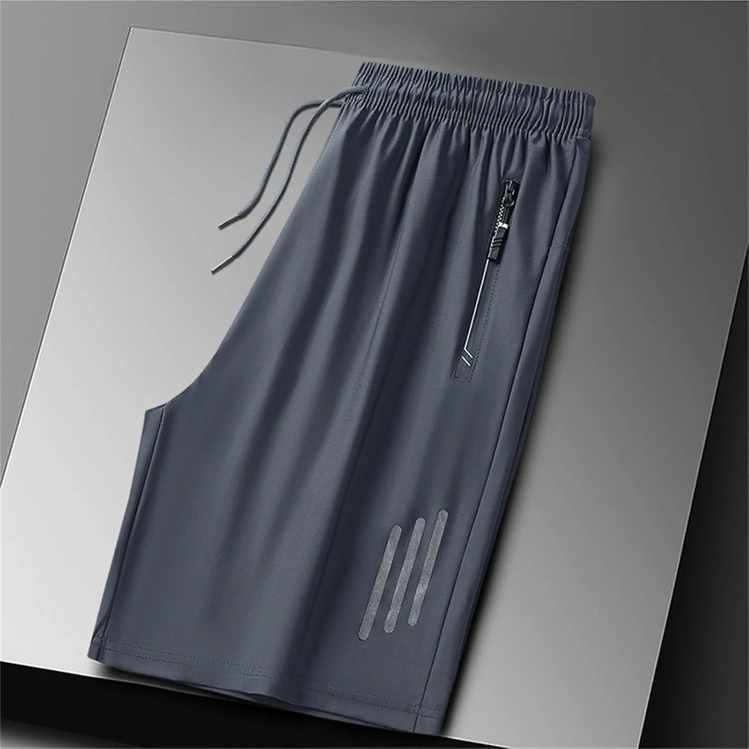 Workout Shorts Pack Men's Ice Silk Shorts Sport Lightweight Shorts Breathable Short Pants Pocket Exercise Shorts