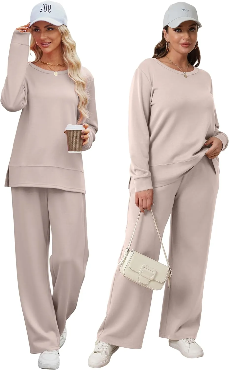 XIEERDUO Women's 2 Piece Lounge Sets Casual Fall Travel Outfits Fashion Wide Leg Tracksuit Cozy Sweatsuits S-3XL