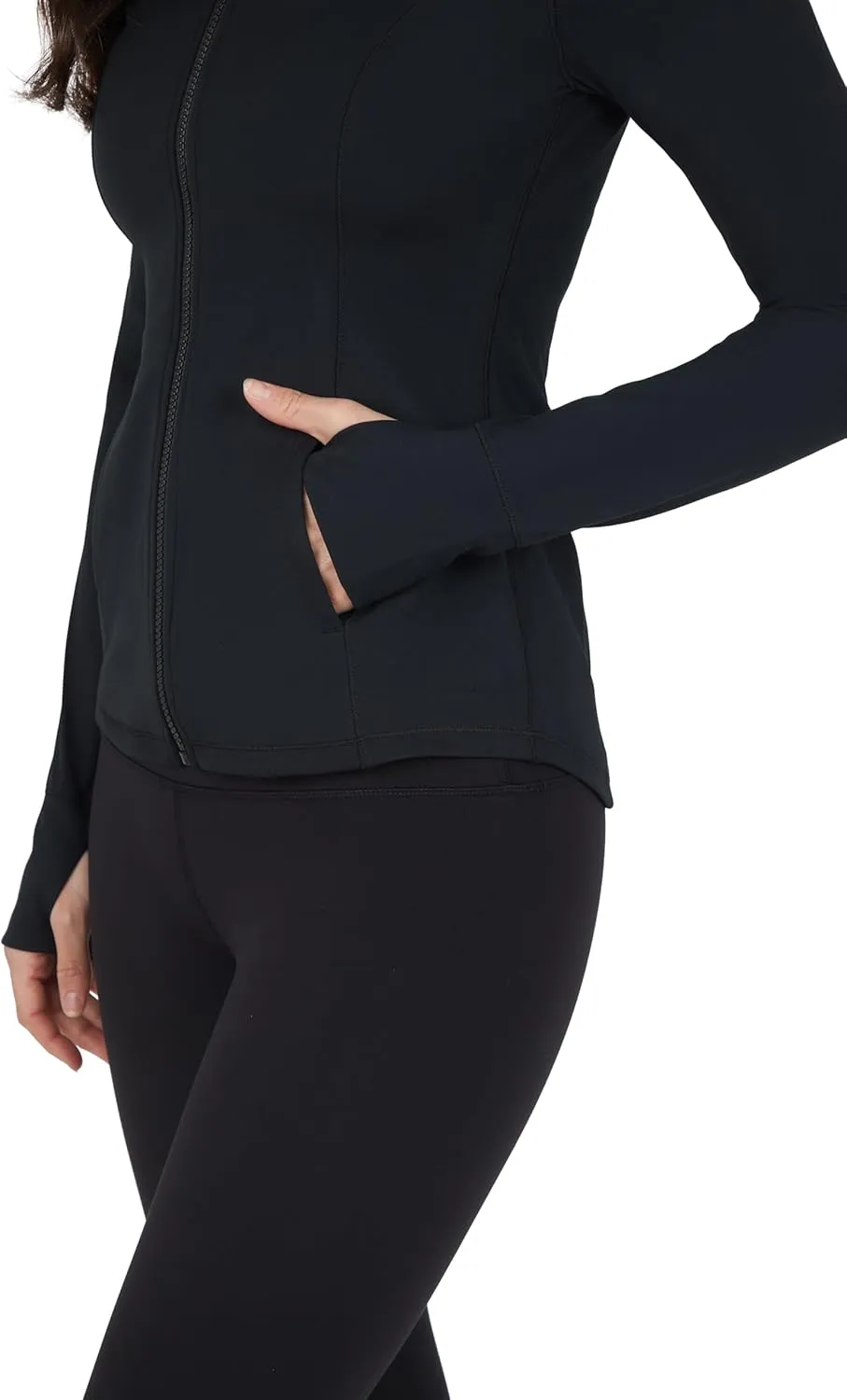 Yogalicious Full-Zip Lightweight Hooded Running Workout Yoga Lux Jacket with Pockets