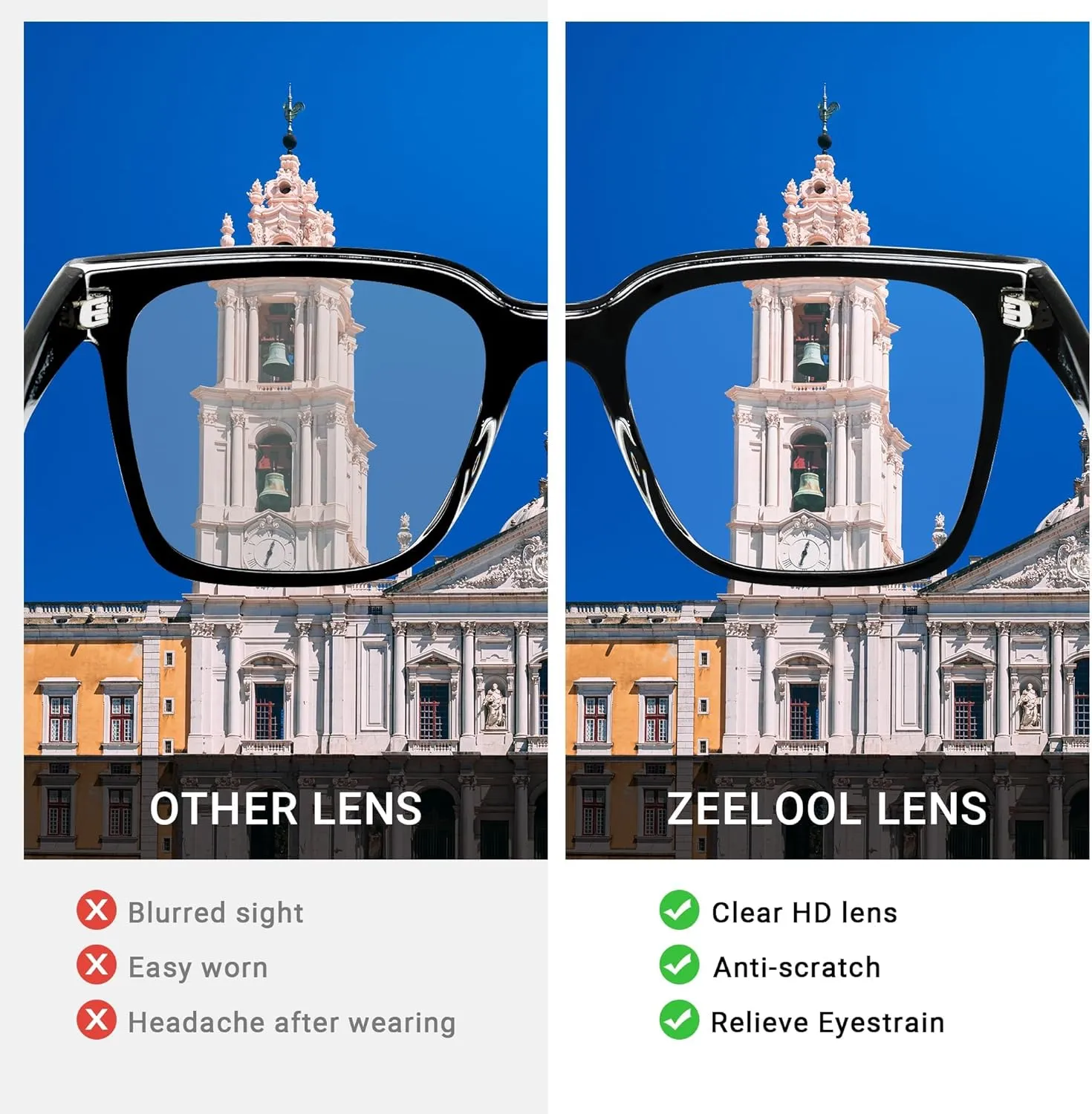 Zeelool Ultra Light Cat Eye Blue Light Blocking Glasses for Women TR90 Eyewear Lucy FP0300-01 Purple-Green